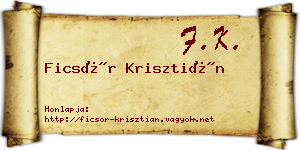 Ficsór Krisztián névjegykártya