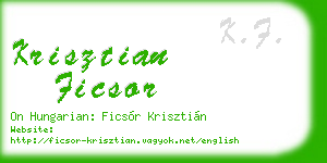 krisztian ficsor business card