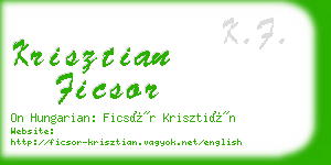 krisztian ficsor business card